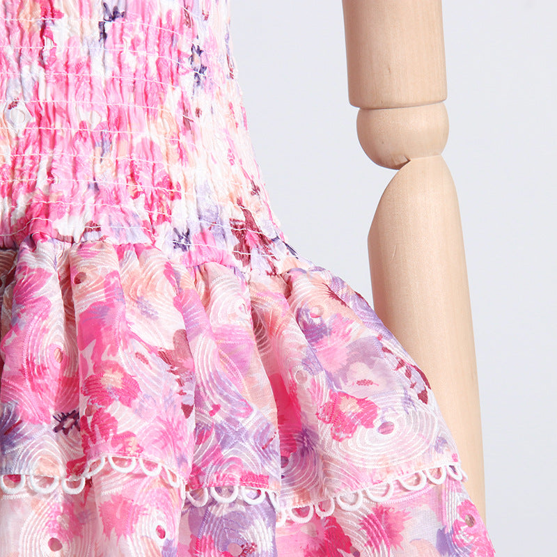 Women's tube top floral Lace Bodycon Dress