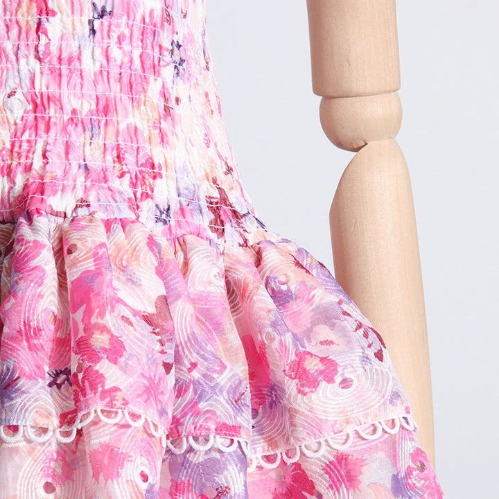 Women's tube top floral Lace Bodycon Dress