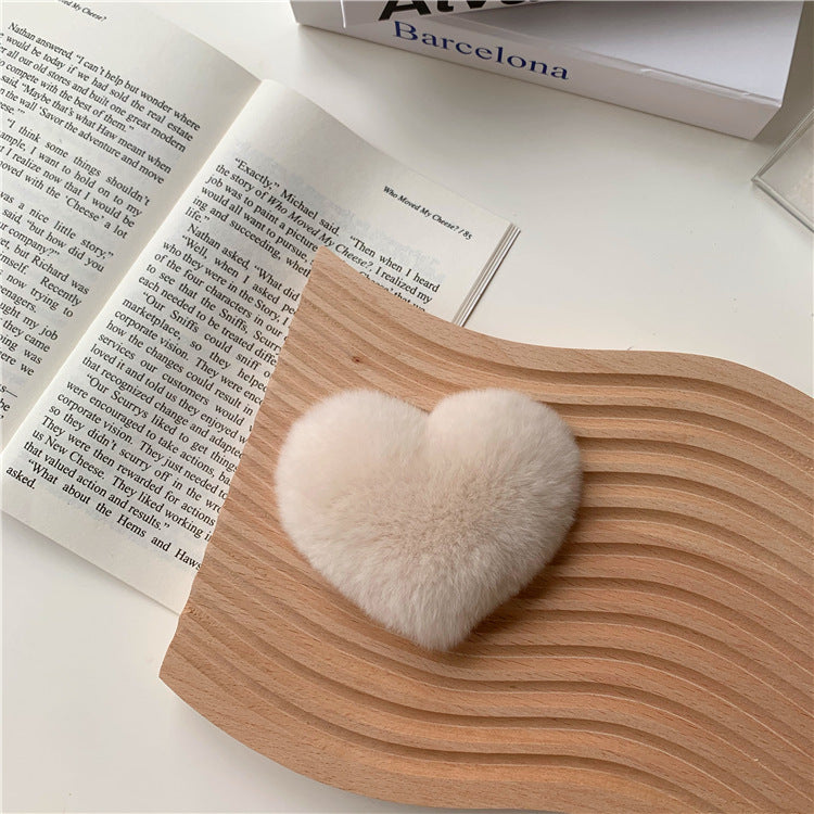 Sweet heart Furry hair clip for girls women