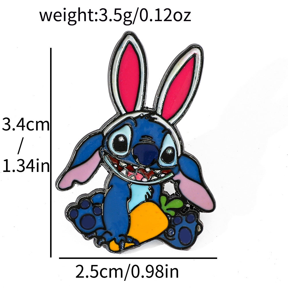 Cute cartoon Stitch metal alloy brooch Stitch badge
