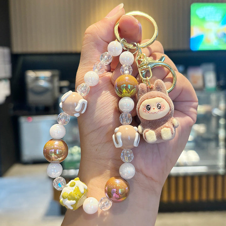 Crystal Quicksand Labubu Keychain Bag Pendant