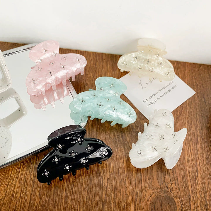 Diamond-studded hair Claw clip flower acrylic hair clip