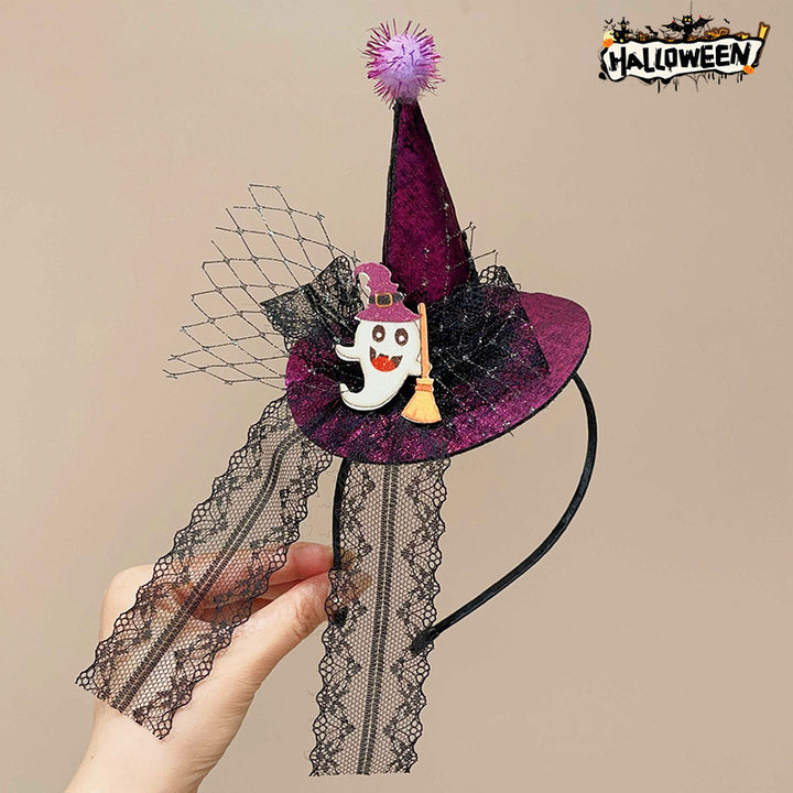 Halloween funny pumpkin witch hat headband for kids