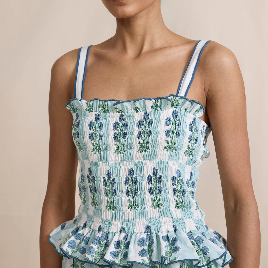 Boho Floral Ruffled Spaghetti Strap Swing dress