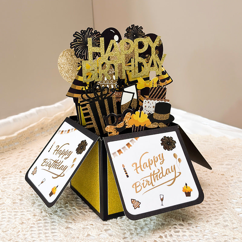 3D birthday box greeting card happy birthday card