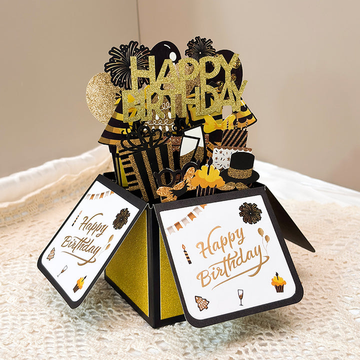 3D birthday box greeting card happy birthday card