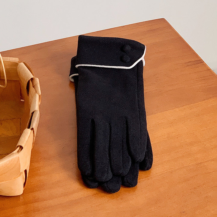 Women's winter Velvet thickened elegant gloves