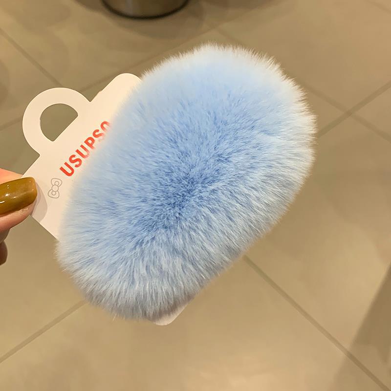 Furry plush hair clip for girls women