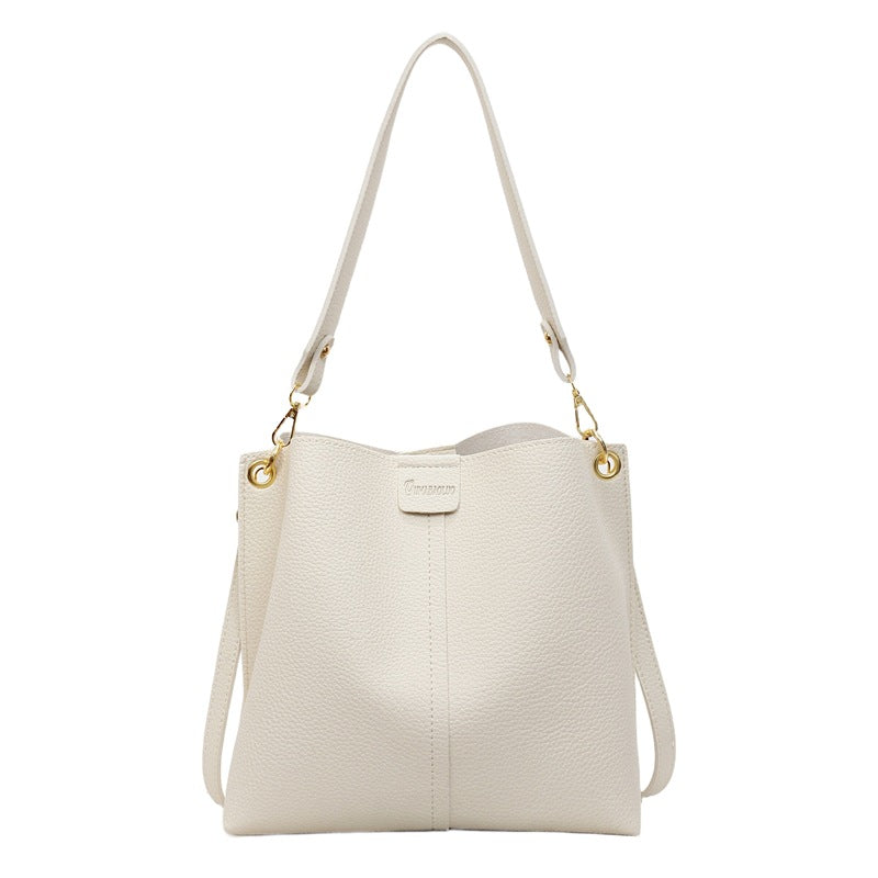 Large-capacity bucket shoulder bag for women