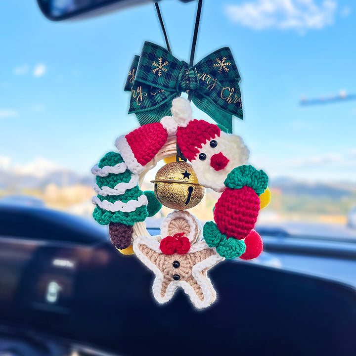 Handmade Christmas car pendant decoration Christmas wreath
