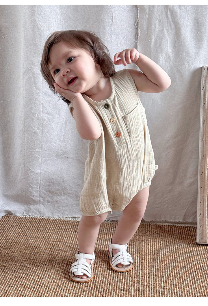 Summer baby boys girls pure cotton crepe triangle romper