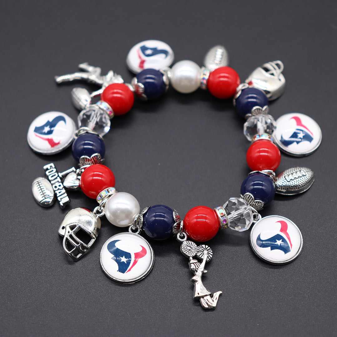 Football Game Day Alloy pendant beaded bracelets