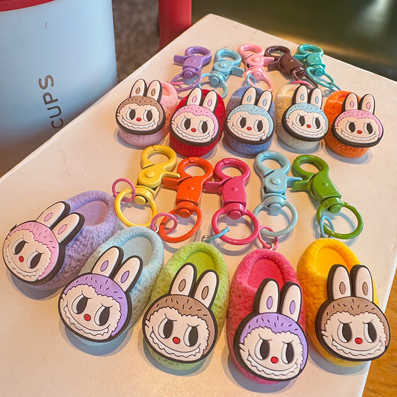Labubu slippers mini keychain-10PCS