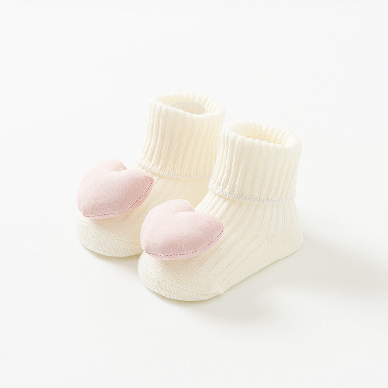 Newborn baby non-slip cotton cute mid-calf socks