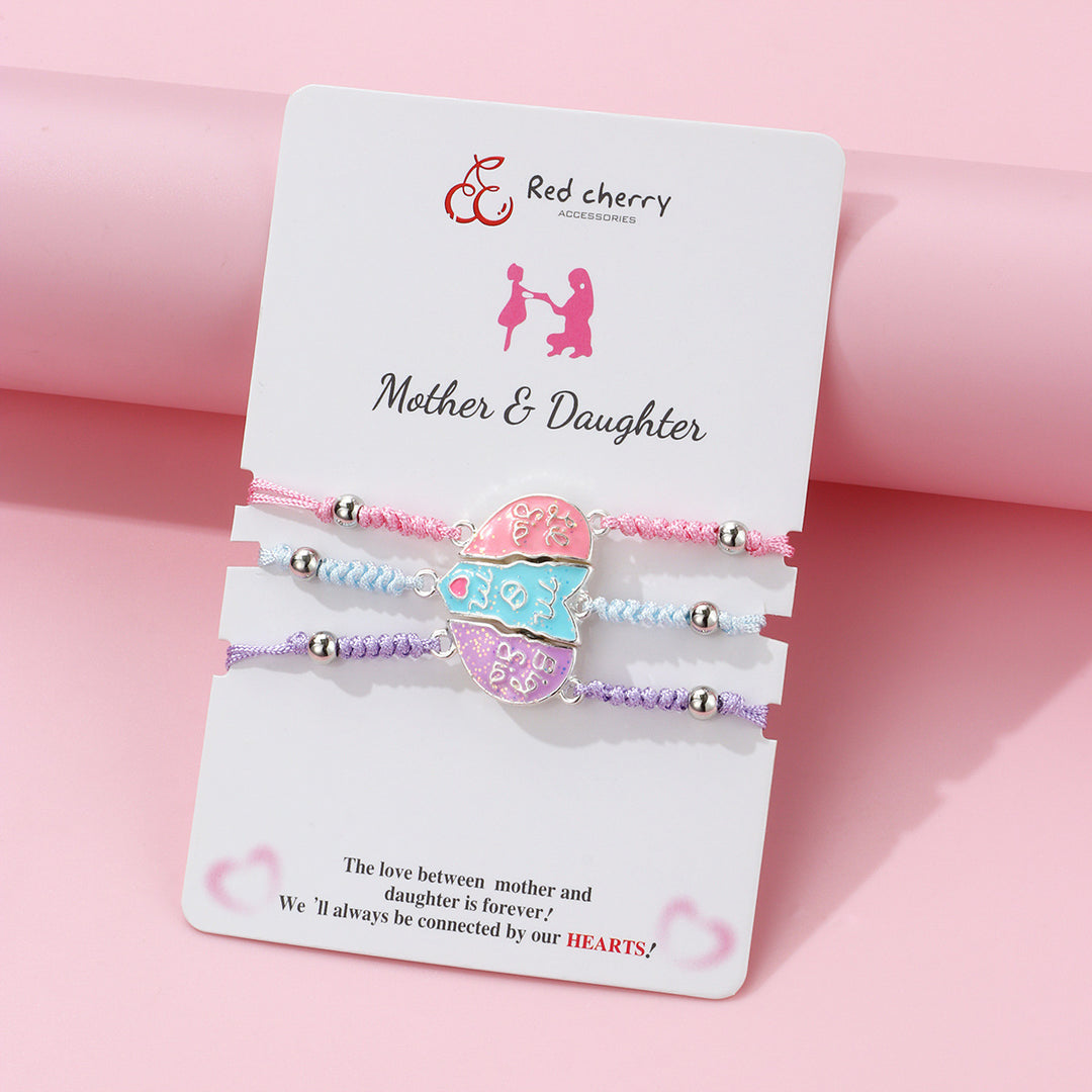 Valentine's Heart-shaped magnetic bracelets for best friends 3pcs set