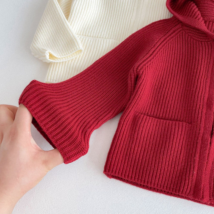 Baby Girls hooded sweater coat warm baby zipper cardigan