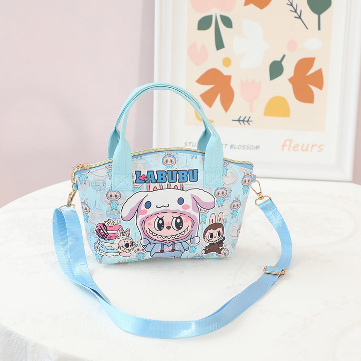 Children's Labubu cartoon PU leather handbag