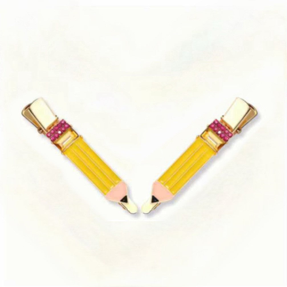 Back to school pencil diamond duckbill clip Teacher's Day gift