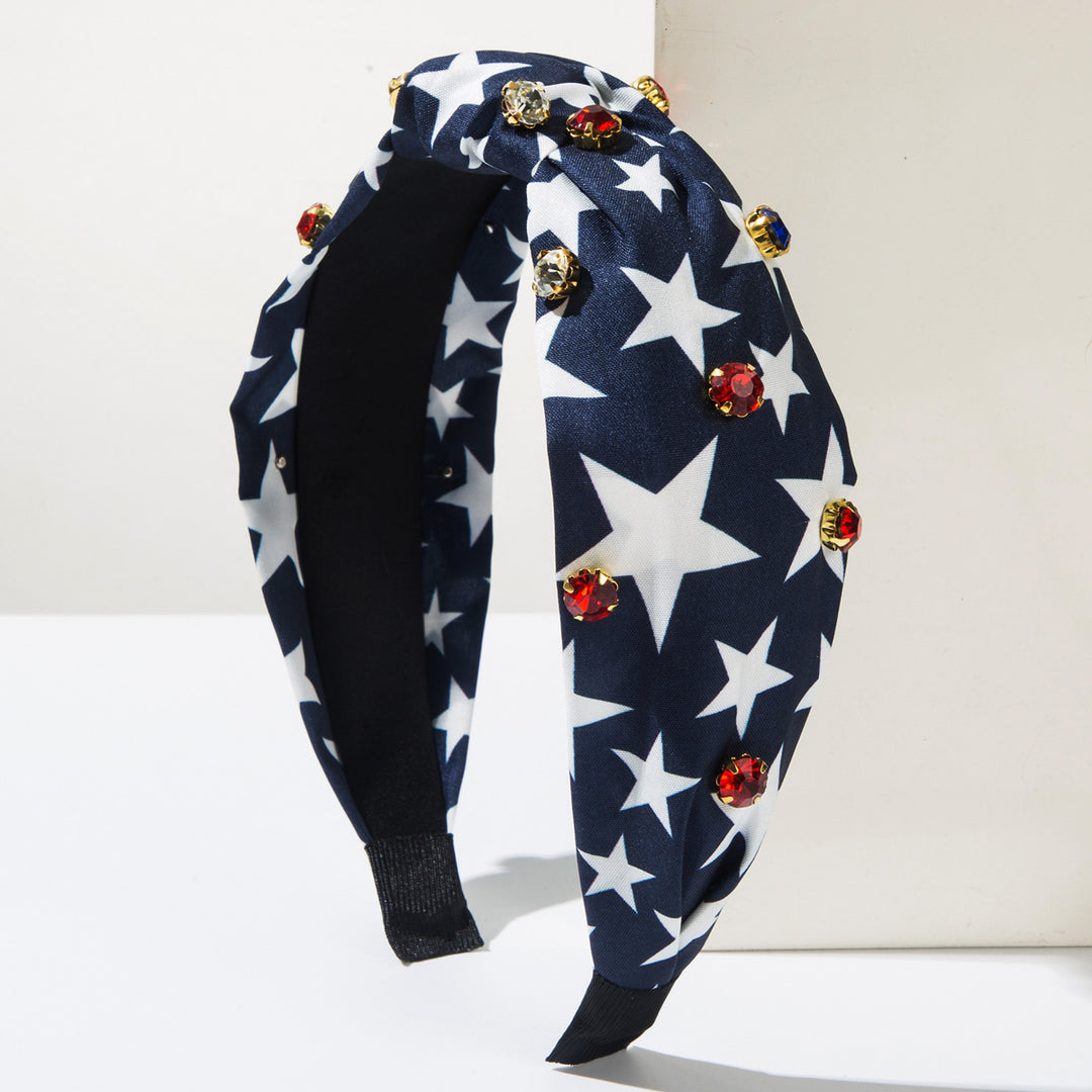 American Flag Diamond Star Headband for 4th of July