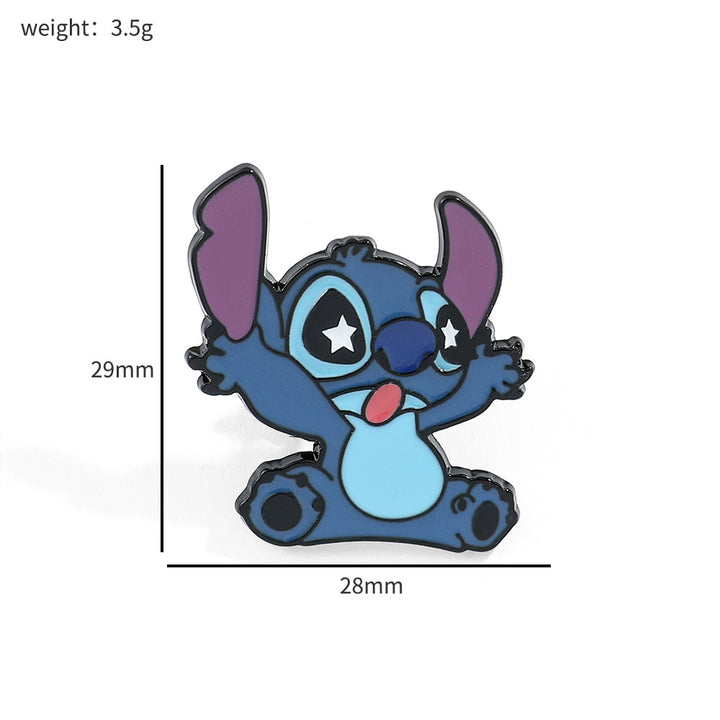 Cute cartoon Stitch metal alloy brooch Stitch badge
