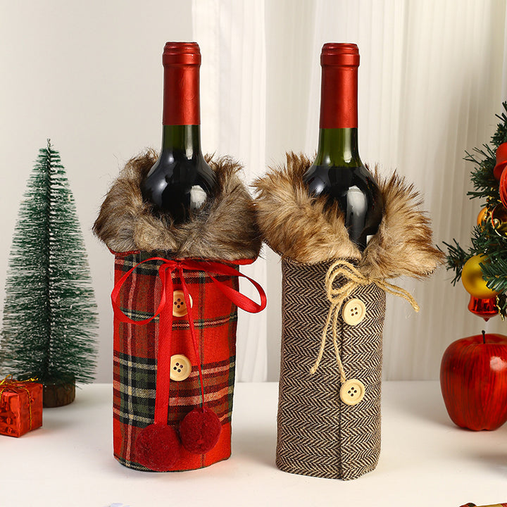 Christmas Wine Bottle Cover holiday creative decoration