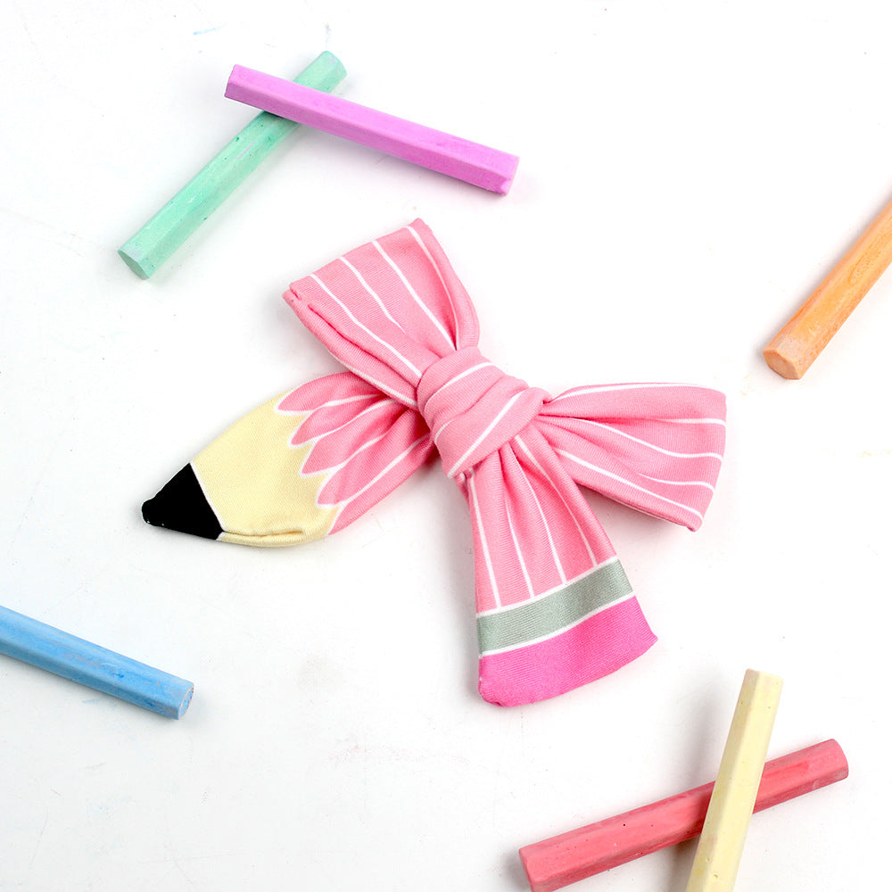 Back to school pencil bow hair clips students hair accessories
