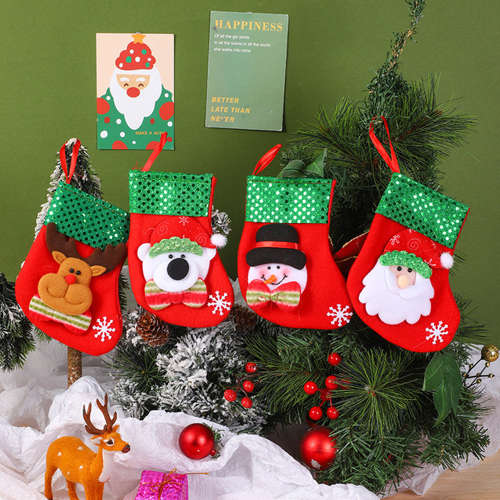 Christmas socks decoration small Christmas Santa Claus gift bag