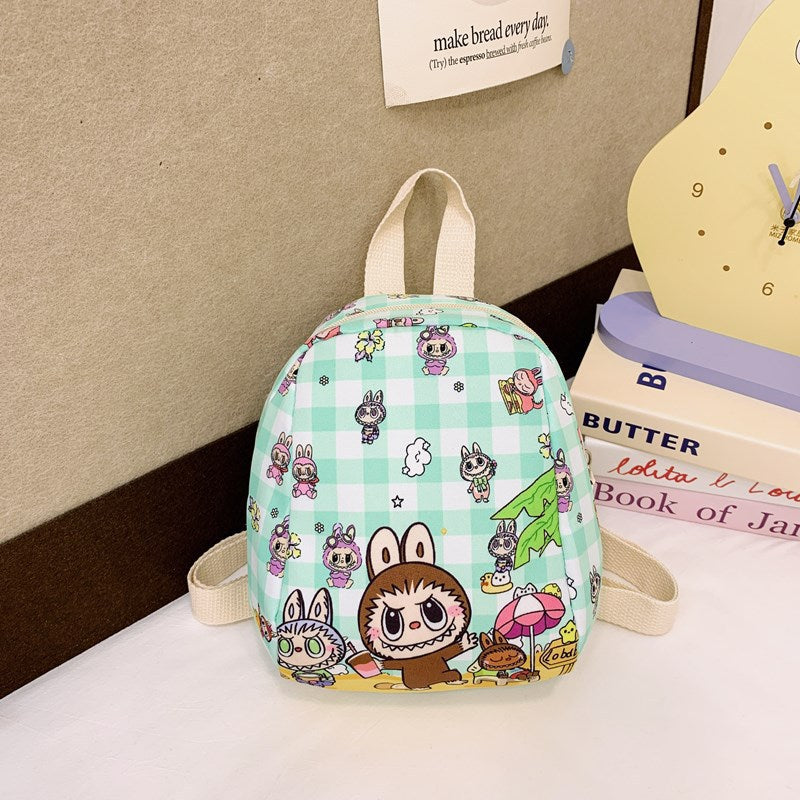 Cute children's kindergarten schoolbags with labubu printed