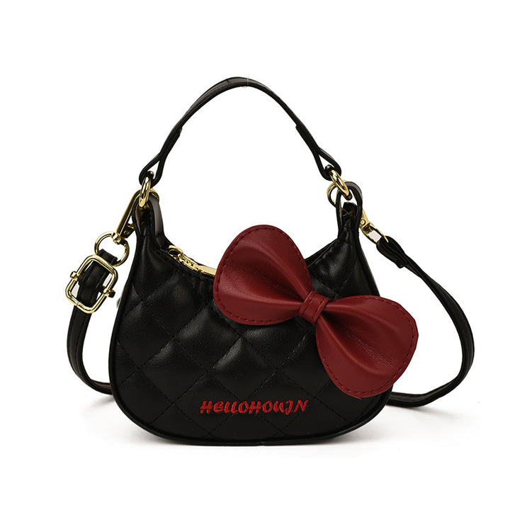 Girls mini leopard handbag crossbody bag with bow deco