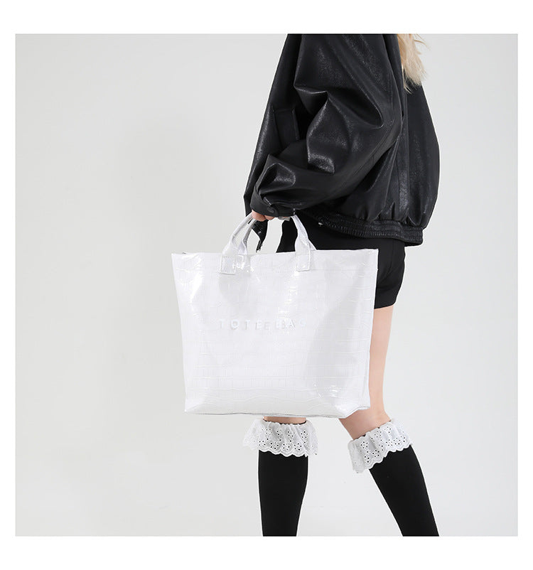 Large capacity simple trendy tote bag for women