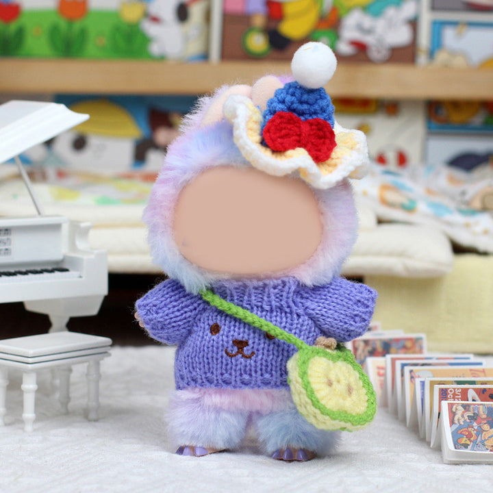 Handmade crochet Labubu sweater knitted hat&bag 3pcs set