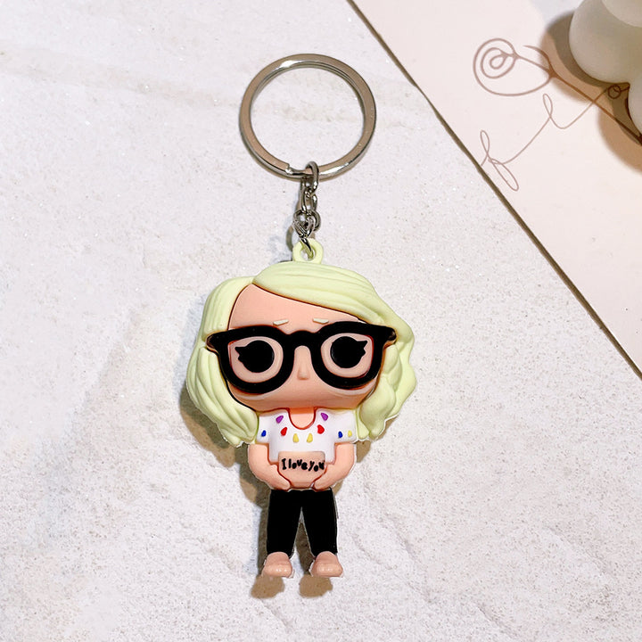 Taylor Swift cartoon character keychains 4pcs set