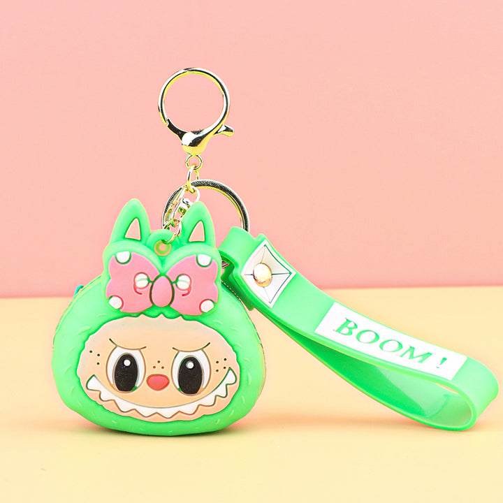 Children's silicone labubu coin purse key chain pendant gift