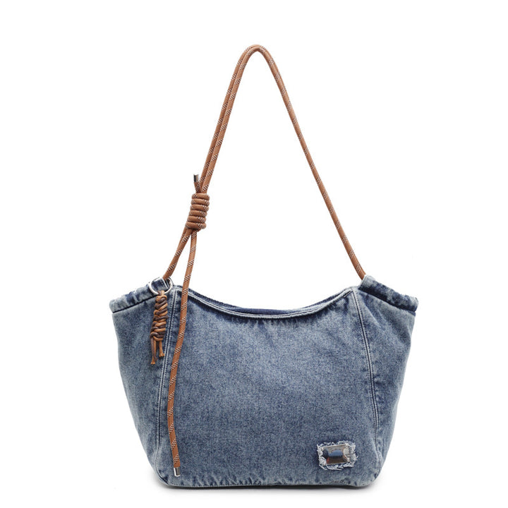 Large capacity denim tote bag shoulder bag