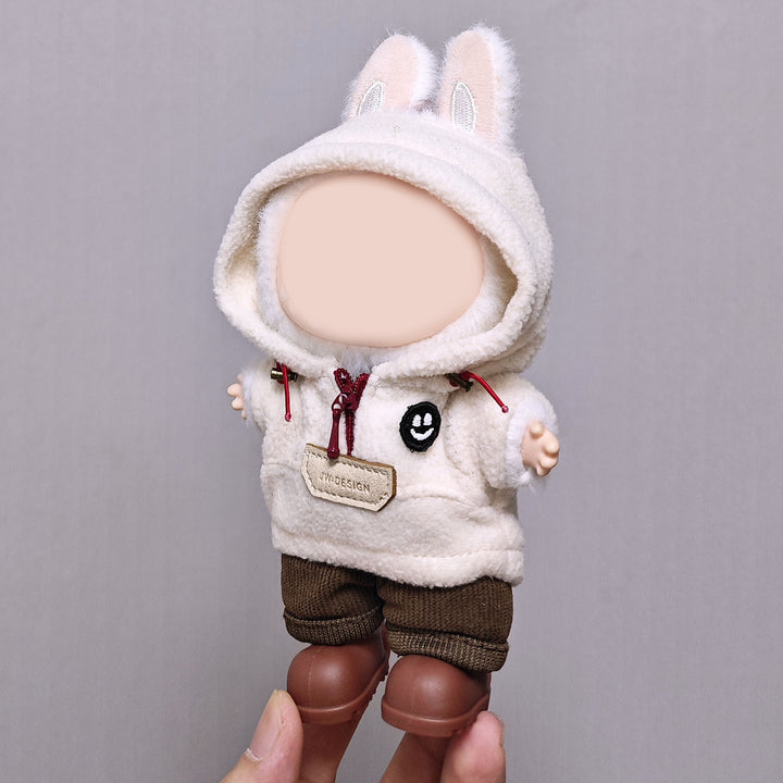 17cm dolls Fleece hoodie set doll clothes
