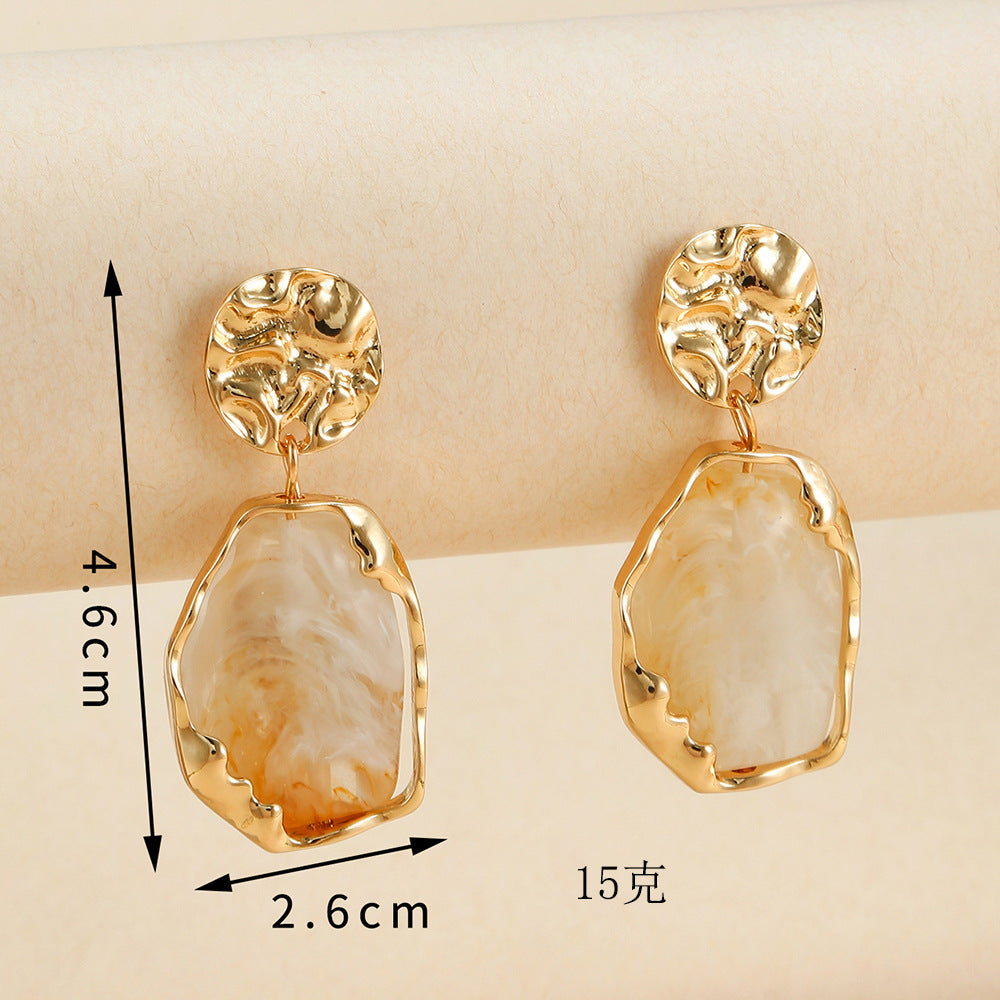 Pleated Geometric French Vintage Earrings