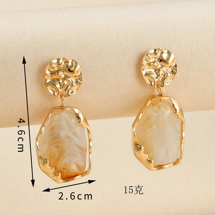 Pleated Geometric French Vintage Earrings