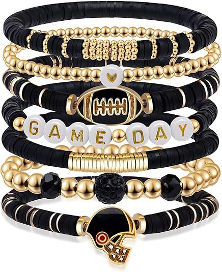 Football Game Day multi-layer beaded bracelets