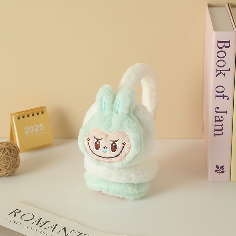 Cute monster plush furry earwarmers cartoon winter earmuffs