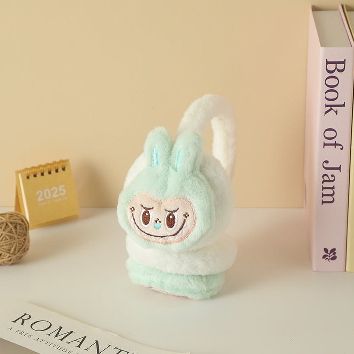 Cute monster plush furry earwarmers cartoon winter earmuffs