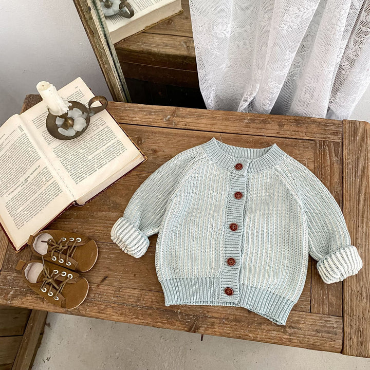 Baby Boys Two-tone cable-knitted cardigan
