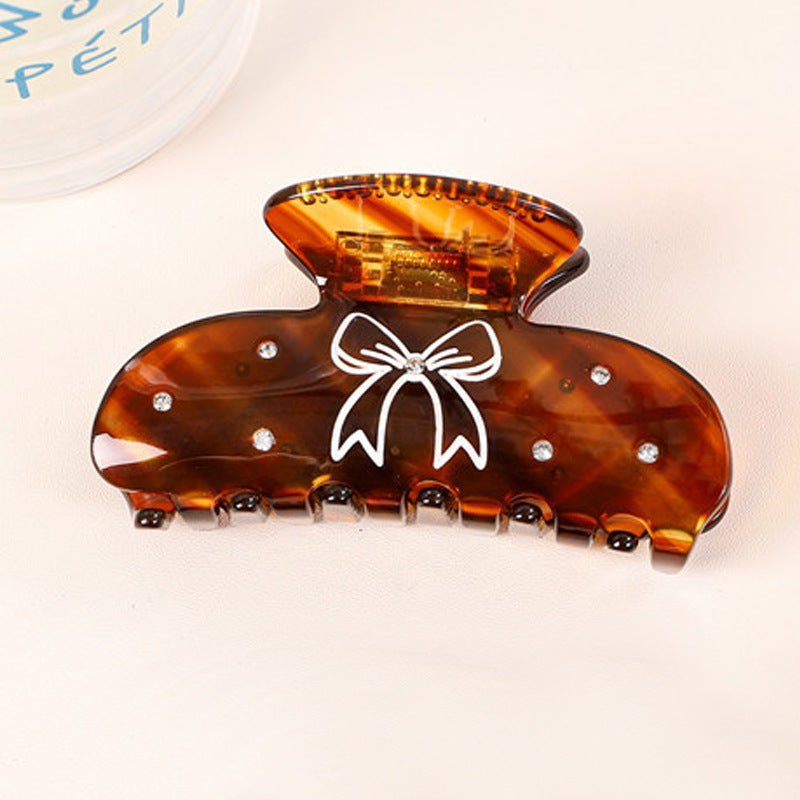 Acetic diamond summer hair shark clip for women