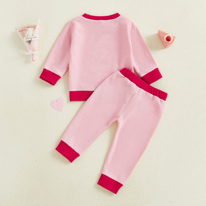 Valentine's waffle "you are so loved" sweatshirt pant 2pcs set