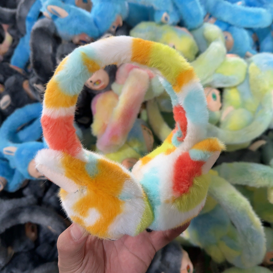 Cute monster plush furry earwarmers cartoon winter earmuffs