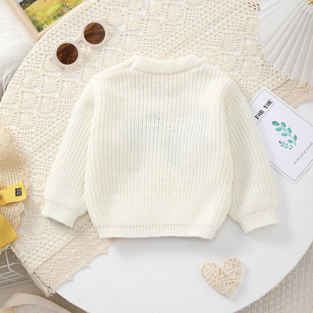 Big Sister Letter Embroidery Knit Sweater Sibling Matching Clothes