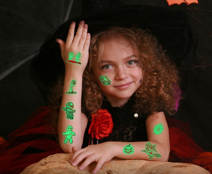 Halloween Luminous Temporary Tattoo Stickers for Kids-10 Sheets