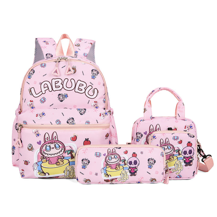 Labubu backpack light weight backpack 4pcs set
