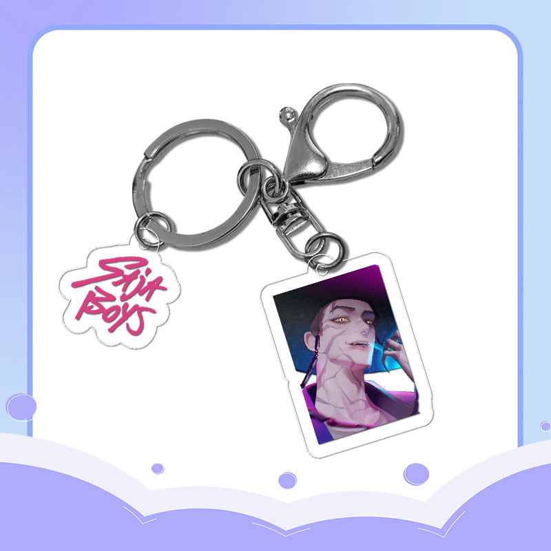 Kpop Demon Hunters Saja boys acrylic mini keychain