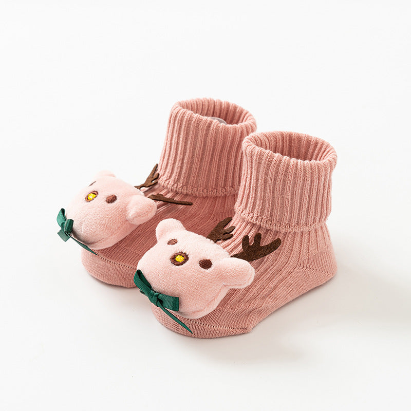 Newborn baby non-slip cotton cute mid-calf socks