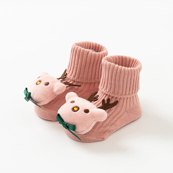 Newborn baby non-slip cotton cute mid-calf socks
